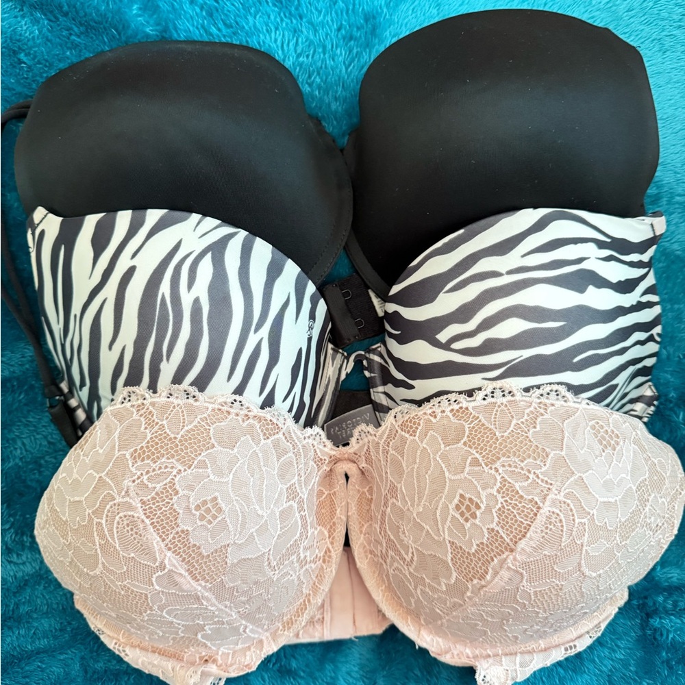 Victoria's Secret Black and White Zebra Print Bra